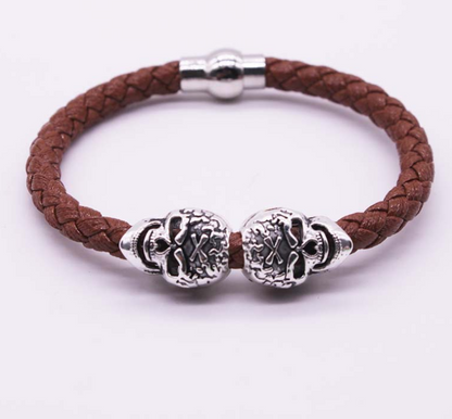 Explosion bracelet Punk style popular vintage braided skull bracelet