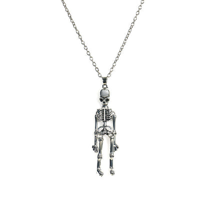 Dark Halloween Necklace Human Skeleton