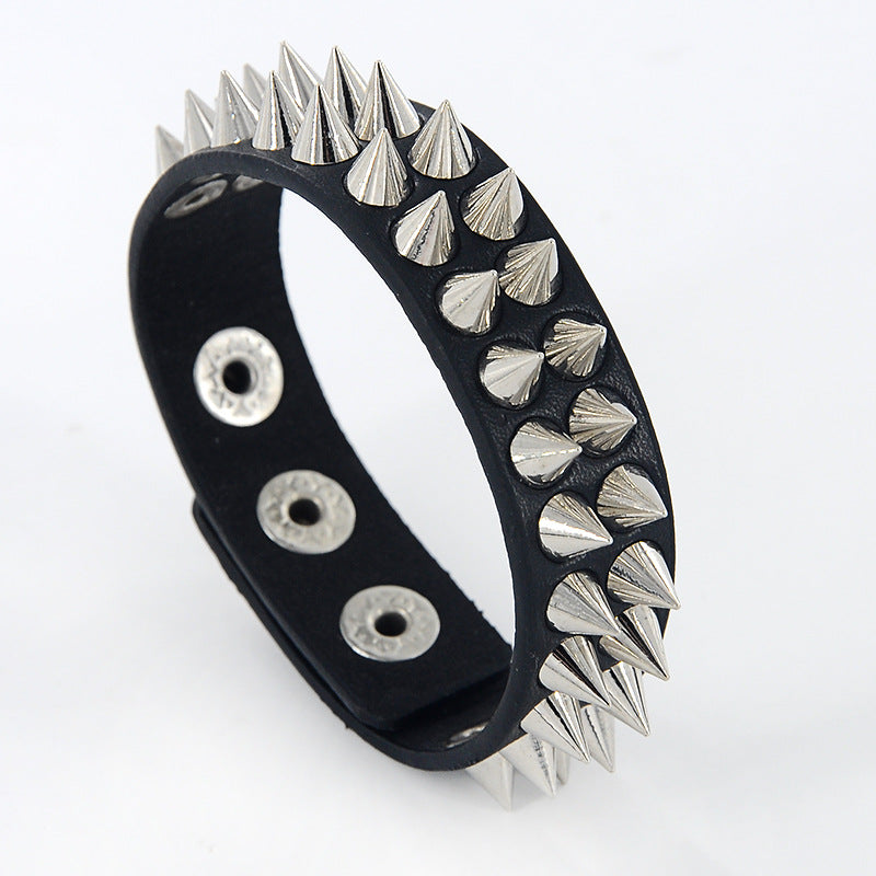 Leather Bracelet Punk Style Spiked Fashion Bracelet Rivets