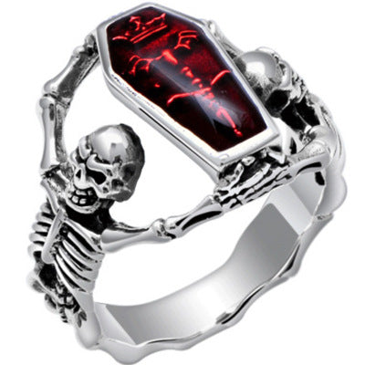 Vampire bat skull ring