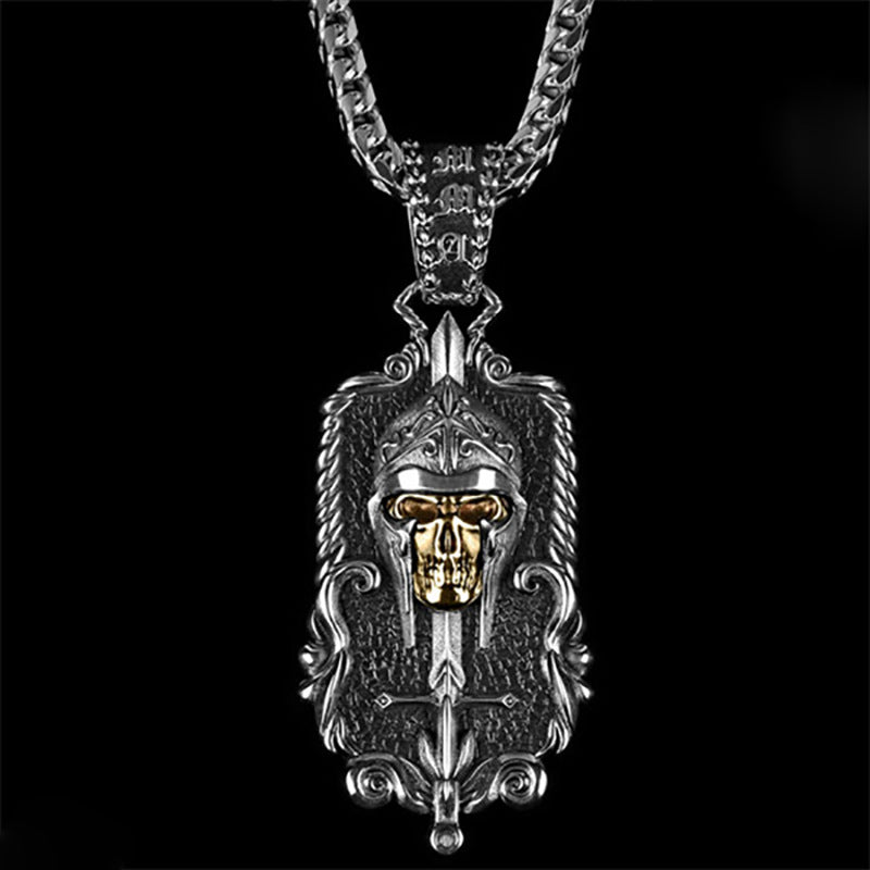 European and American Crown Domineering Seal Tag Necklace