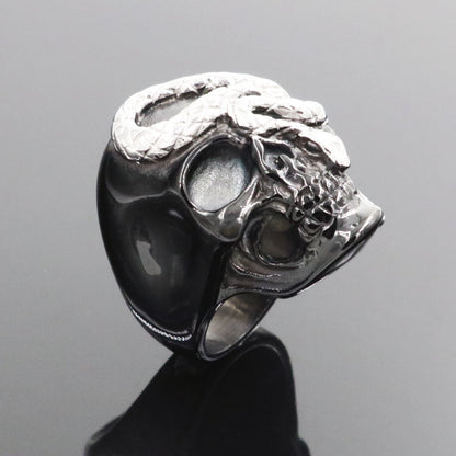 Fashion Black Snake Skull Rings For Men Punk Rock for Party Alloy Male Jewelry Domineering Creativity Accessories Whole Sale