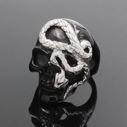 Fashion Black Snake Skull Rings For Men Punk Rock for Party Alloy Male Jewelry Domineering Creativity Accessories Whole Sale