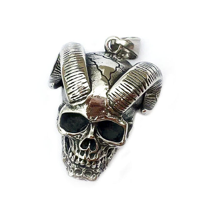 European And American Stainless Steel Jewelry Personalized Alternative Jewelry Wholesale Retro Animal Ram Skull Pendant Necklace