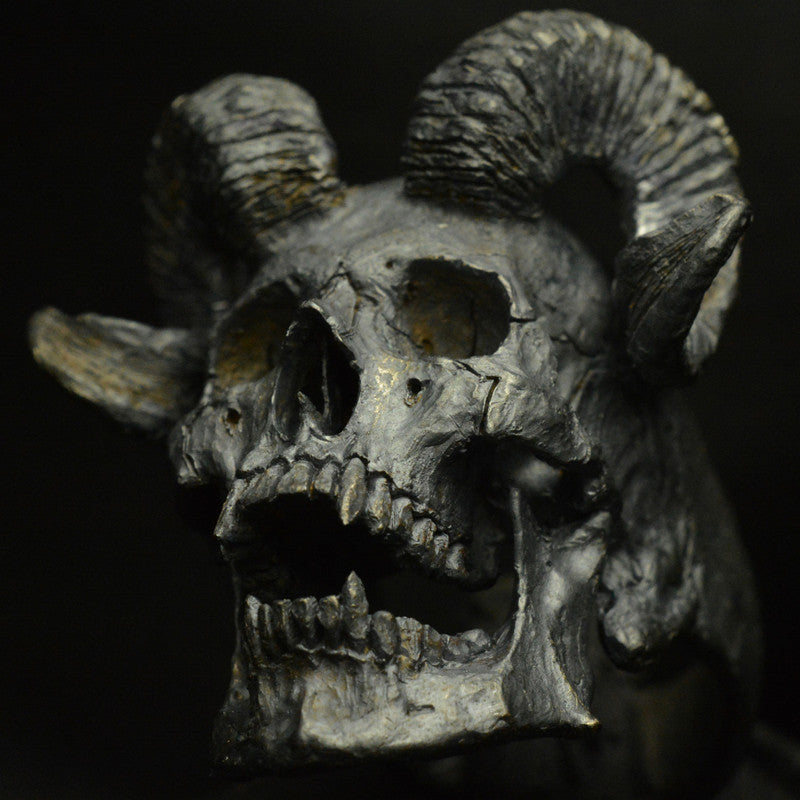 Dark Ram Head Skull Ring