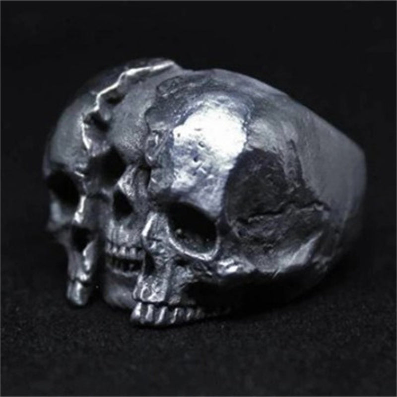 Men's And Women's Fashion Simple Stainless Steel Ghost Head Shape Ring