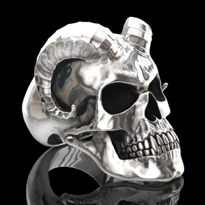 Men's Punk Hollow Skull Ghost Head Ring