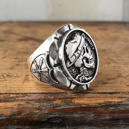 Indian style men's alloy skull ring