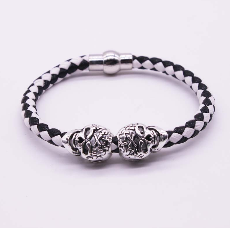 Explosion bracelet Punk style popular vintage braided skull bracelet