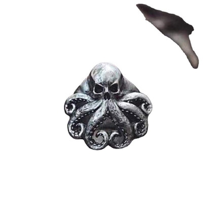 Hot Selling Men's Silver Punk Octopus Skull Ring