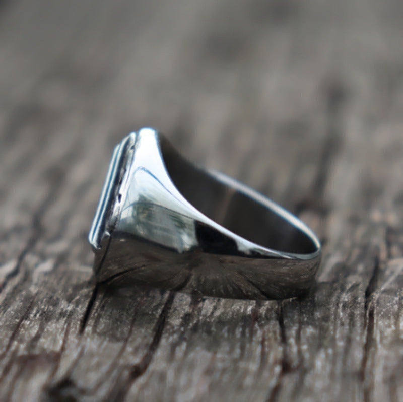 Geometric Triangle Ring Men's Jewelry