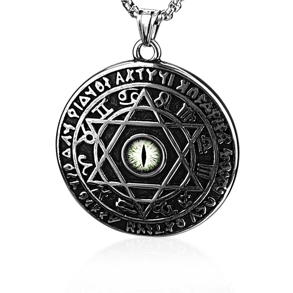 Demon Eye Circle Vintage Round Jewelry Pendant And Necklace