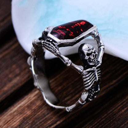 Vampire bat skull ring