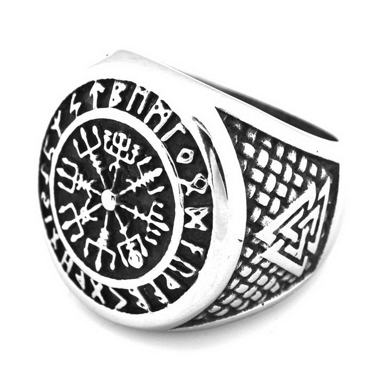 Nordic Viking Symbol Men's Titanium Steel Finger Ring