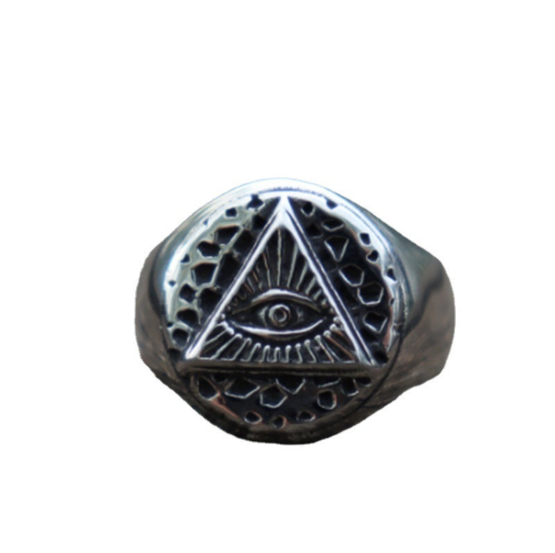 Geometric Triangle Ring Men's Jewelry