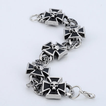 New Men's Alloy Drop Oil Cross Bracelet Personality Vintage Punk