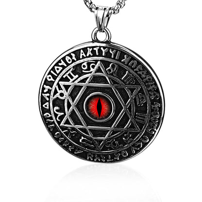 Demon Eye Circle Vintage Round Jewelry Pendant And Necklace