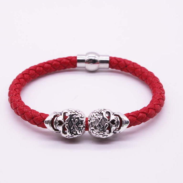 Explosion bracelet Punk style popular vintage braided skull bracelet