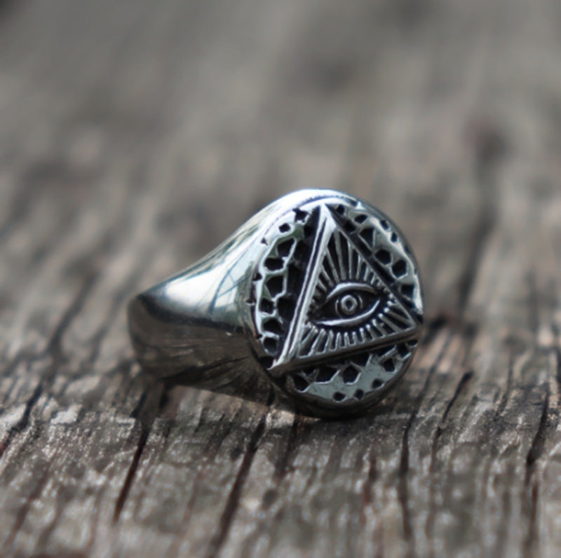 Geometric Triangle Ring Men's Jewelry