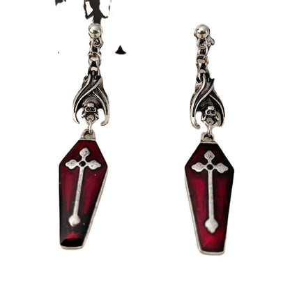 Women's Fashion Gothic Coffin Cross Earrings