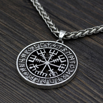 Compass Pendant Necklace Men's Hipster Accessories Long