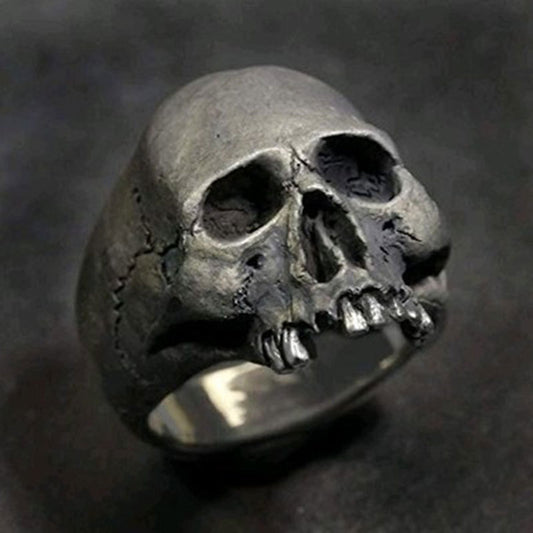 Skull ring male rock goth punk