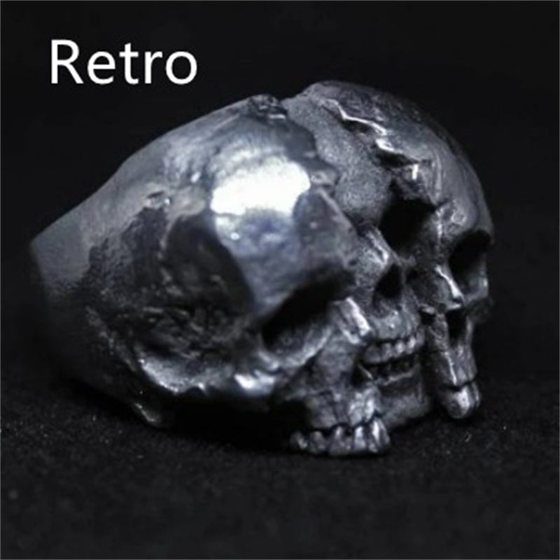 Men's And Women's Fashion Simple Stainless Steel Ghost Head Shape Ring