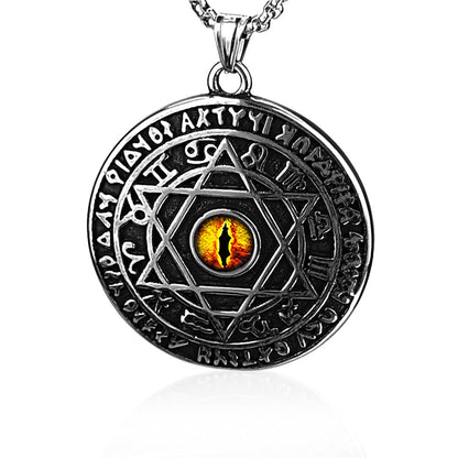 Demon Eye Circle Vintage Round Jewelry Pendant And Necklace