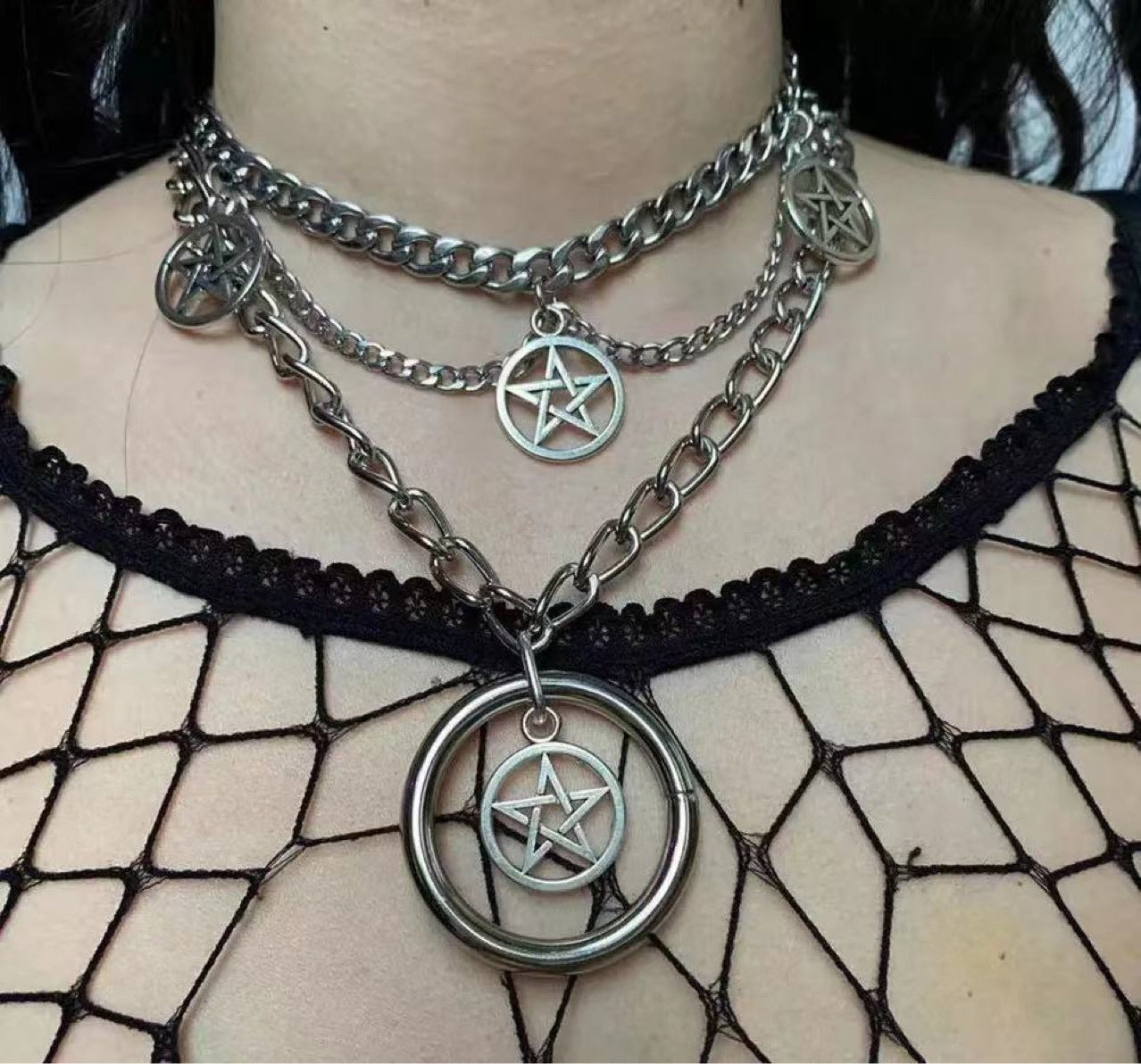 European And American Punk Pentagram Necklace