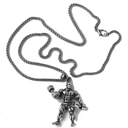 Barbell weightlifting necklace