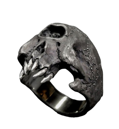 New Halloween Creative European And American Personality Skull Tooth Ring Trendy Men's Jewelry