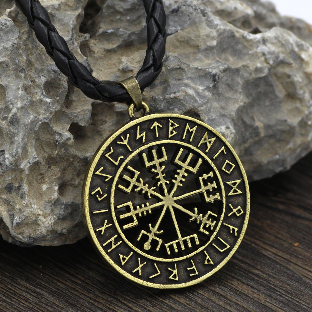 Compass Pendant Necklace Men's Hipster Accessories Long