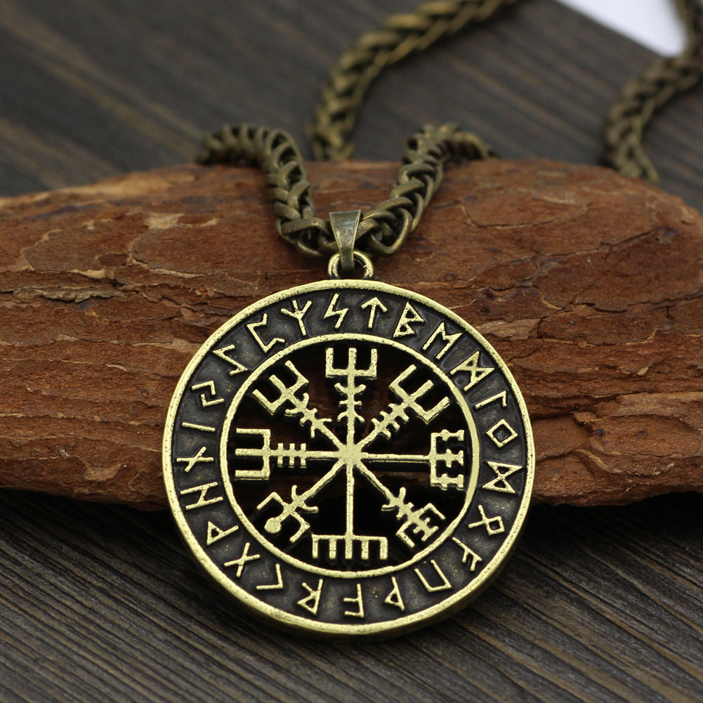 Compass Pendant Necklace Men's Hipster Accessories Long