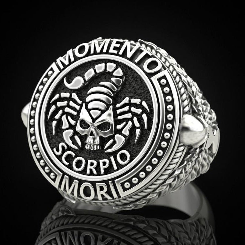 Scorpio Skull Ring Punk Retro