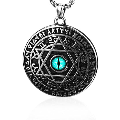 Demon Eye Circle Vintage Round Jewelry Pendant And Necklace