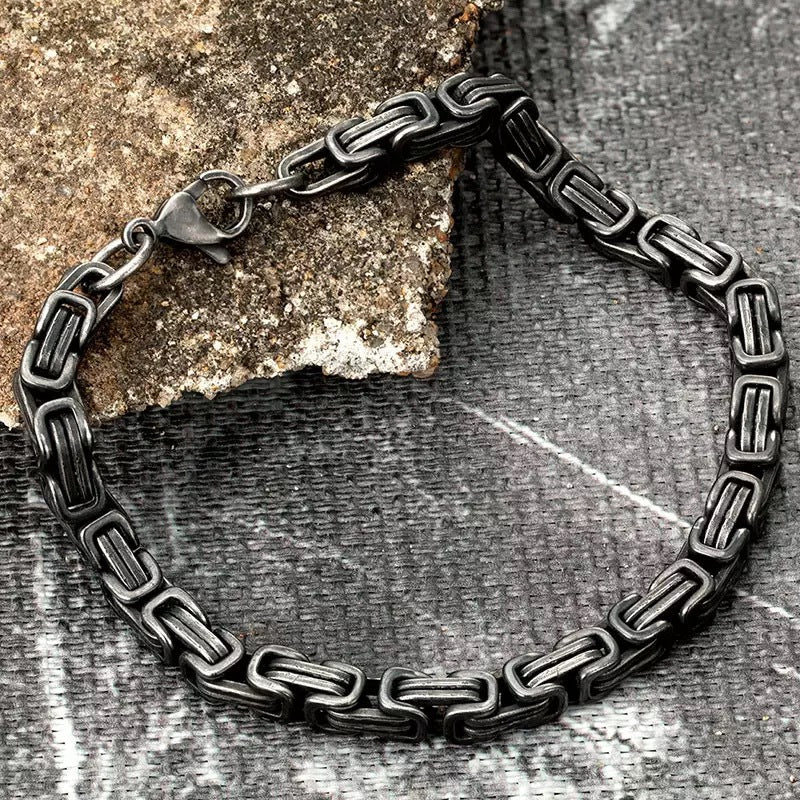 Titanium Steel Retro Men's Bracelet Punk Style Does Not Fade