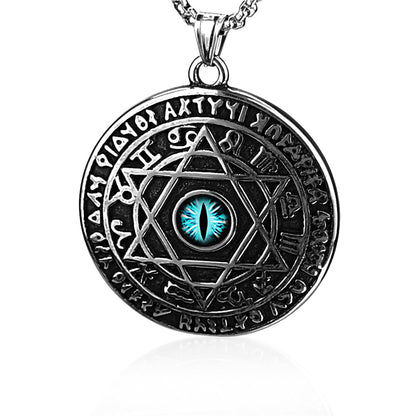 Demon Eye Circle Vintage Round Jewelry Pendant And Necklace