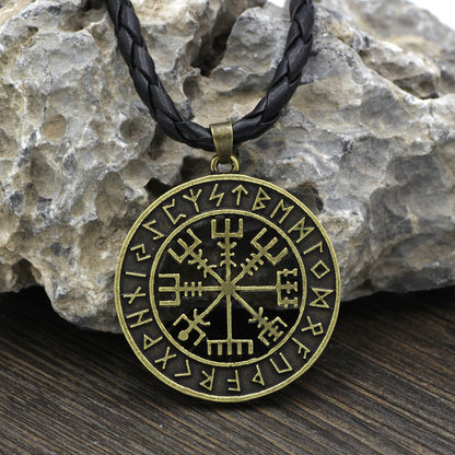 Compass Pendant Necklace Men's Hipster Accessories Long