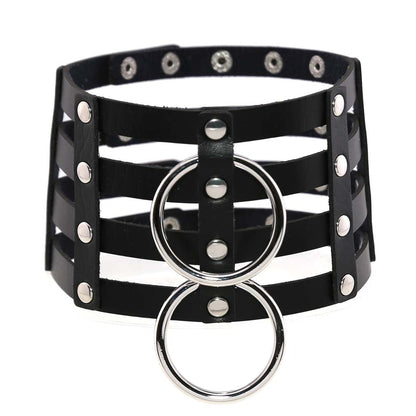 Dark Gothic Harajuku PU Leather Collar