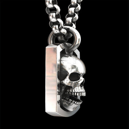 Jewelry Silver Vintage Silver Skull Pendant Necklace