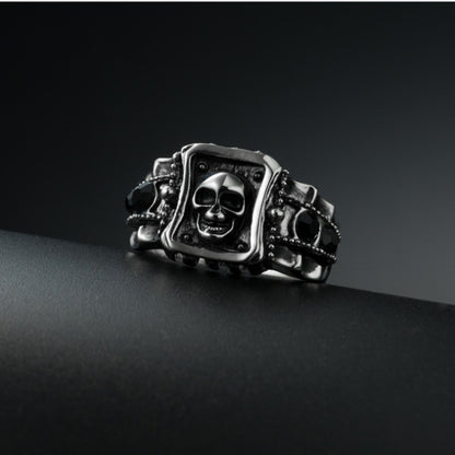 Men's Diamond Skull Ring Punk Style Hip Hop Personality Fashion