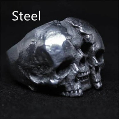 Men's And Women's Fashion Simple Stainless Steel Ghost Head Shape Ring