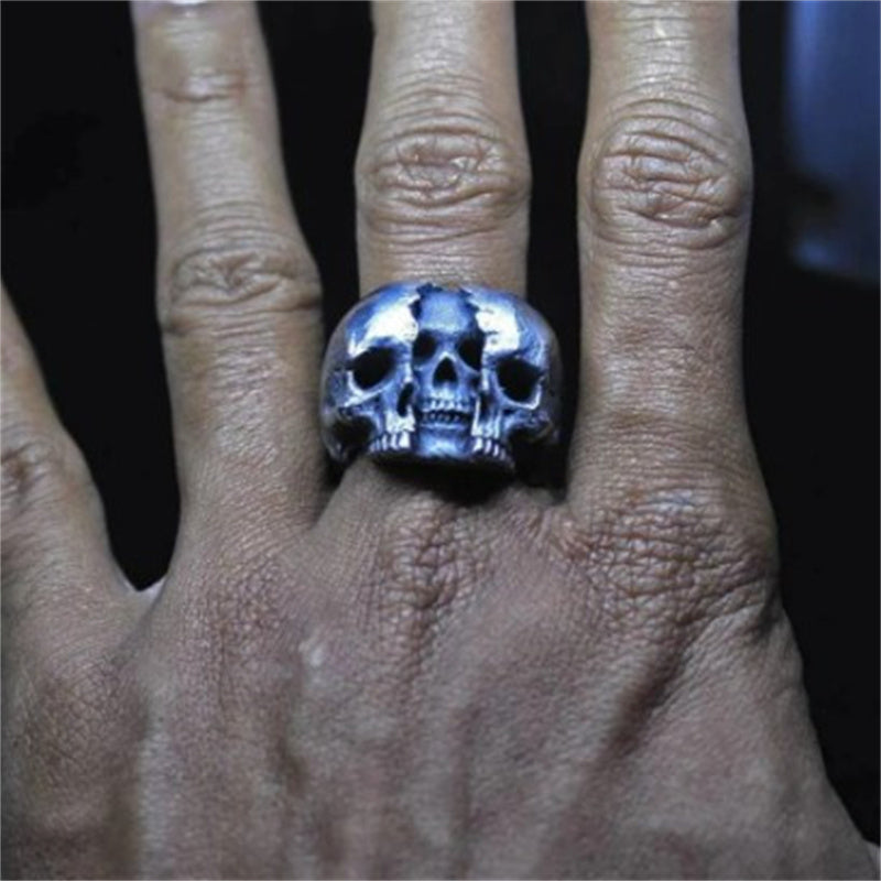 Men's And Women's Fashion Simple Stainless Steel Ghost Head Shape Ring