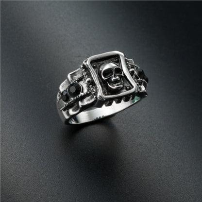 Men's Diamond Skull Ring Punk Style Hip Hop Personality Fashion