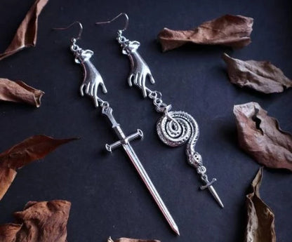 Earrings Witch Alternative Gothic Silver Classic Gift Women Europe And America New